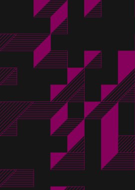 Edward Zajec 'in 1971' deki Il Cubo 'sunun uygulanması. Esasen 8 taştan oluşan bir Truchet fayans seti ve yerleştirme sanatı illüstrasyonu için kurallar