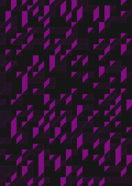 Edward Zajec 'in 1971' deki Il Cubo 'sunun uygulanması. Esasen 8 taştan oluşan bir Truchet fayans seti ve yerleştirme sanatı illüstrasyonu için kurallar