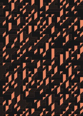 Edward Zajec 'in 1971' deki Il Cubo 'sunun uygulanması. Esasen 8 taştan oluşan bir Truchet fayans seti ve yerleştirme sanatı illüstrasyonu için kurallar