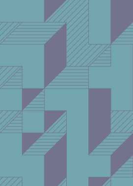 Edward Zajec 'in 1971' deki Il Cubo 'sunun uygulanması. Esasen 8 taştan oluşan bir Truchet fayans seti ve yerleştirme sanatı illüstrasyonu için kurallar