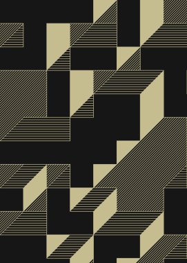 Edward Zajec 'in 1971' deki Il Cubo 'sunun uygulanması. Esasen 8 taştan oluşan bir Truchet fayans seti ve yerleştirme sanatı illüstrasyonu için kurallar