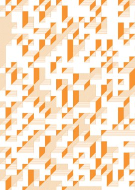 Edward Zajec 'in 1971' deki Il Cubo 'sunun uygulanması. Esasen 8 taştan oluşan bir Truchet fayans seti ve yerleştirme sanatı illüstrasyonu için kurallar