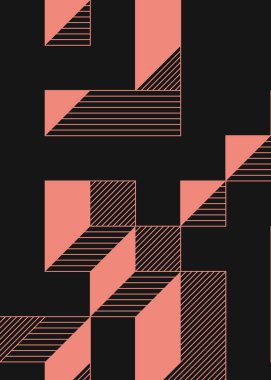 Edward Zajec 'in 1971' deki Il Cubo 'sunun uygulanması. Esasen 8 taştan oluşan bir Truchet fayans seti ve yerleştirme sanatı illüstrasyonu için kurallar