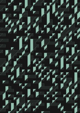 Edward Zajec 'in 1971' deki Il Cubo 'sunun uygulanması. Esasen 8 taştan oluşan bir Truchet fayans seti ve yerleştirme sanatı illüstrasyonu için kurallar