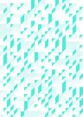 Edward Zajec 'in 1971' deki Il Cubo 'sunun uygulanması. Esasen 8 taştan oluşan bir Truchet fayans seti ve yerleştirme sanatı illüstrasyonu için kurallar