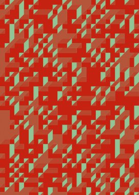 Edward Zajec 'in 1971' deki Il Cubo 'sunun uygulanması. Esasen 8 taştan oluşan bir Truchet fayans seti ve yerleştirme sanatı illüstrasyonu için kurallar