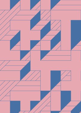 Edward Zajec 'in 1971' deki Il Cubo 'sunun uygulanması. Esasen 8 taştan oluşan bir Truchet fayans seti ve yerleştirme sanatı illüstrasyonu için kurallar