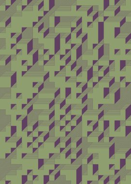 Edward Zajec 'in 1971' deki Il Cubo 'sunun uygulanması. Esasen 8 taştan oluşan bir Truchet fayans seti ve yerleştirme sanatı illüstrasyonu için kurallar