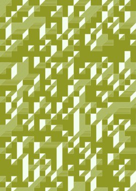 Edward Zajec 'in 1971' deki Il Cubo 'sunun uygulanması. Esasen 8 taştan oluşan bir Truchet fayans seti ve yerleştirme sanatı illüstrasyonu için kurallar