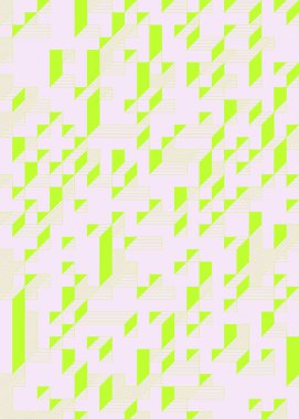 Edward Zajec 'in 1971' deki Il Cubo 'sunun uygulanması. Esasen 8 taştan oluşan bir Truchet fayans seti ve yerleştirme sanatı illüstrasyonu için kurallar