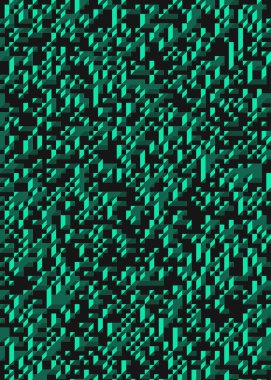 Edward Zajec 'in 1971' deki Il Cubo 'sunun uygulanması. Esasen 8 taştan oluşan bir Truchet fayans seti ve yerleştirme sanatı illüstrasyonu için kurallar