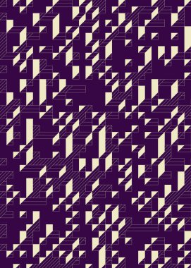 Edward Zajec 'in 1971' deki Il Cubo 'sunun uygulanması. Esasen 8 taştan oluşan bir Truchet fayans seti ve yerleştirme sanatı illüstrasyonu için kurallar