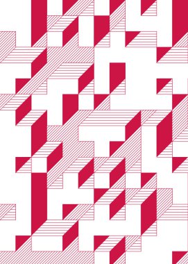 Edward Zajec 'in 1971' deki Il Cubo 'sunun uygulanması. Esasen 8 taştan oluşan bir Truchet fayans seti ve yerleştirme sanatı illüstrasyonu için kurallar