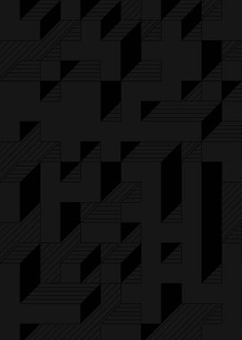 Edward Zajec 'in 1971' deki Il Cubo 'sunun uygulanması. Esasen 8 taştan oluşan bir Truchet fayans seti ve yerleştirme sanatı illüstrasyonu için kurallar