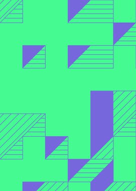 Edward Zajec 'in 1971' deki Il Cubo 'sunun uygulanması. Esasen 8 taştan oluşan bir Truchet fayans seti ve yerleştirme sanatı illüstrasyonu için kurallar