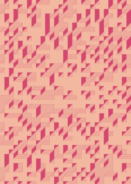 Edward Zajec 'in 1971' deki Il Cubo 'sunun uygulanması. Esasen 8 taştan oluşan bir Truchet fayans seti ve yerleştirme sanatı illüstrasyonu için kurallar