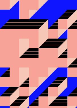 Edward Zajec 'in 1971' deki Il Cubo 'sunun uygulanması. Esasen 8 taştan oluşan bir Truchet fayans seti ve yerleştirme sanatı illüstrasyonu için kurallar