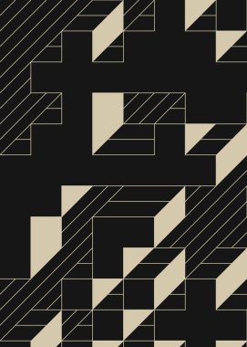 Edward Zajec 'in 1971' deki Il Cubo 'sunun uygulanması. Esasen 8 taştan oluşan bir Truchet fayans seti ve yerleştirme sanatı illüstrasyonu için kurallar