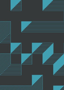 Edward Zajec 'in 1971' deki Il Cubo 'sunun uygulanması. Esasen 8 taştan oluşan bir Truchet fayans seti ve yerleştirme sanatı illüstrasyonu için kurallar