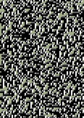 Edward Zajec 'in 1971' deki Il Cubo 'sunun uygulanması. Esasen 8 taştan oluşan bir Truchet fayans seti ve yerleştirme sanatı illüstrasyonu için kurallar