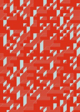 Edward Zajec 'in 1971' deki Il Cubo 'sunun uygulanması. Esasen 8 taştan oluşan bir Truchet fayans seti ve yerleştirme sanatı illüstrasyonu için kurallar