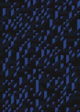 Edward Zajec 'in 1971' deki Il Cubo 'sunun uygulanması. Esasen 8 taştan oluşan bir Truchet fayans seti ve yerleştirme sanatı illüstrasyonu için kurallar