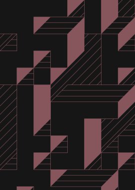 Edward Zajec 'in 1971' deki Il Cubo 'sunun uygulanması. Esasen 8 taştan oluşan bir Truchet fayans seti ve yerleştirme sanatı illüstrasyonu için kurallar