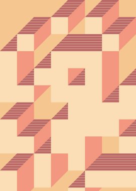 Edward Zajec 'in 1971' deki Il Cubo 'sunun uygulanması. Esasen 8 taştan oluşan bir Truchet fayans seti ve yerleştirme sanatı illüstrasyonu için kurallar