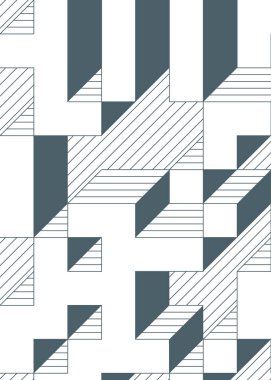 Edward Zajec 'in 1971' deki Il Cubo 'sunun uygulanması. Esasen 8 taştan oluşan bir Truchet fayans seti ve yerleştirme sanatı illüstrasyonu için kurallar