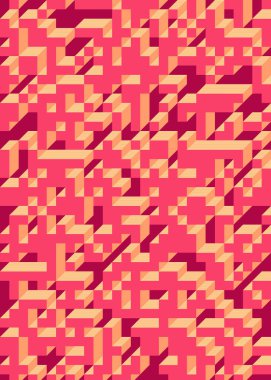 Edward Zajec 'in 1971' deki Il Cubo 'sunun uygulanması. Esasen 8 taştan oluşan bir Truchet fayans seti ve yerleştirme sanatı illüstrasyonu için kurallar