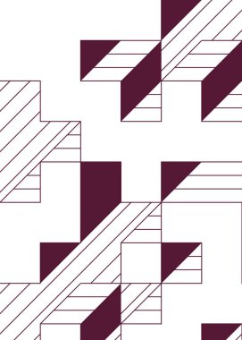 Edward Zajec 'in 1971' deki Il Cubo 'sunun uygulanması. Esasen 8 taştan oluşan bir Truchet fayans seti ve yerleştirme sanatı illüstrasyonu için kurallar