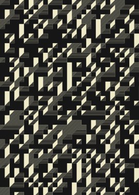 Edward Zajec 'in 1971' deki Il Cubo 'sunun uygulanması. Esasen 8 taştan oluşan bir Truchet fayans seti ve yerleştirme sanatı illüstrasyonu için kurallar