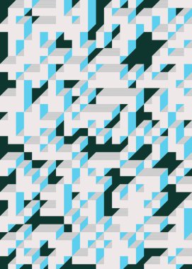 Edward Zajec 'in 1971' deki Il Cubo 'sunun uygulanması. Esasen 8 taştan oluşan bir Truchet fayans seti ve yerleştirme sanatı illüstrasyonu için kurallar