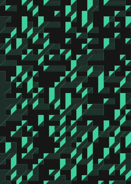 Edward Zajec 'in 1971' deki Il Cubo 'sunun uygulanması. Esasen 8 taştan oluşan bir Truchet fayans seti ve yerleştirme sanatı illüstrasyonu için kurallar