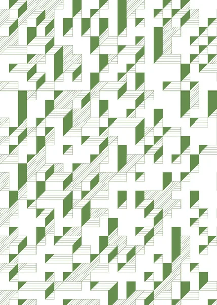 Edward Zajec 'in 1971' deki Il Cubo 'sunun uygulanması. Esasen 8 taştan oluşan bir Truchet fayans seti ve yerleştirme sanatı illüstrasyonu için kurallar