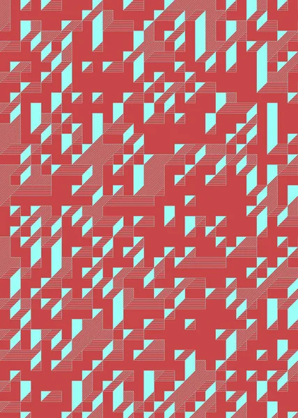 Edward Zajec 'in 1971' deki Il Cubo 'sunun uygulanması. Esasen 8 taştan oluşan bir Truchet fayans seti ve yerleştirme sanatı illüstrasyonu için kurallar