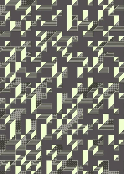 Edward Zajec 'in 1971' deki Il Cubo 'sunun uygulanması. Esasen 8 taştan oluşan bir Truchet fayans seti ve yerleştirme sanatı illüstrasyonu için kurallar