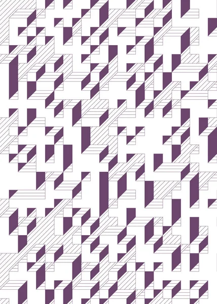 Edward Zajec 'in 1971' deki Il Cubo 'sunun uygulanması. Esasen 8 taştan oluşan bir Truchet fayans seti ve yerleştirme sanatı illüstrasyonu için kurallar