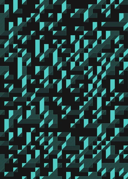 Edward Zajec 'in 1971' deki Il Cubo 'sunun uygulanması. Esasen 8 taştan oluşan bir Truchet fayans seti ve yerleştirme sanatı illüstrasyonu için kurallar