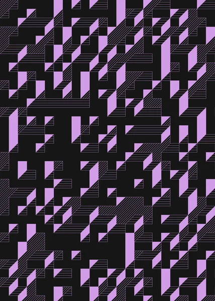 Edward Zajec 'in 1971' deki Il Cubo 'sunun uygulanması. Esasen 8 taştan oluşan bir Truchet fayans seti ve yerleştirme sanatı illüstrasyonu için kurallar