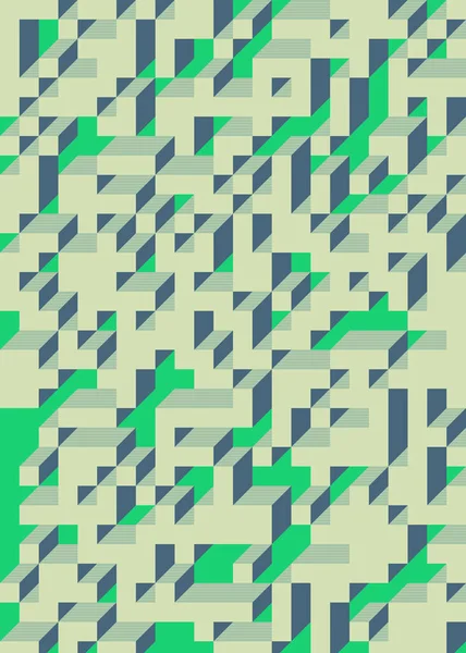 Edward Zajec 'in 1971' deki Il Cubo 'sunun uygulanması. Esasen 8 taştan oluşan bir Truchet fayans seti ve yerleştirme sanatı illüstrasyonu için kurallar