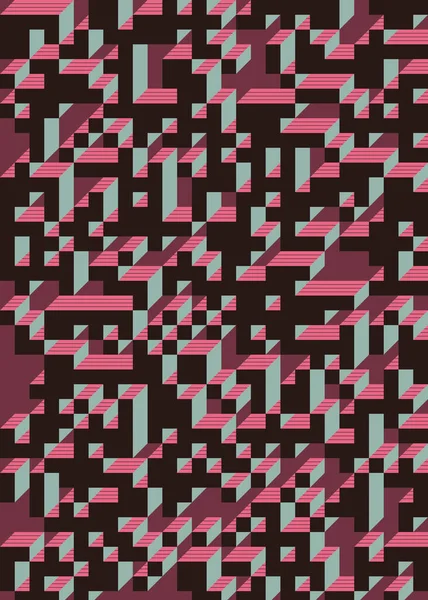 Edward Zajec 'in 1971' deki Il Cubo 'sunun uygulanması. Esasen 8 taştan oluşan bir Truchet fayans seti ve yerleştirme sanatı illüstrasyonu için kurallar