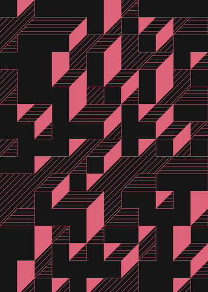 Implementation of Edward Zajec's Il Cubo from 1971. Essentially a Truchet tile set of 8 tiles and rules for placement art illustration