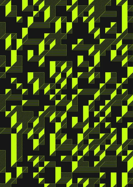 Edward Zajec 'in 1971' deki Il Cubo 'sunun uygulanması. Esasen 8 taştan oluşan bir Truchet fayans seti ve yerleştirme sanatı illüstrasyonu için kurallar