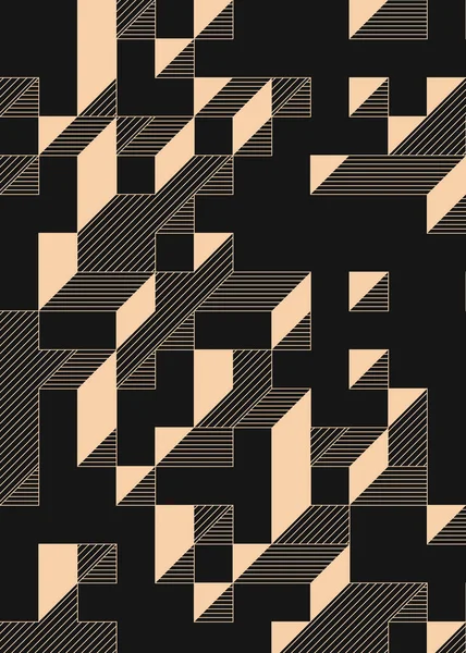 Edward Zajec 'in 1971' deki Il Cubo 'sunun uygulanması. Esasen 8 taştan oluşan bir Truchet fayans seti ve yerleştirme sanatı illüstrasyonu için kurallar