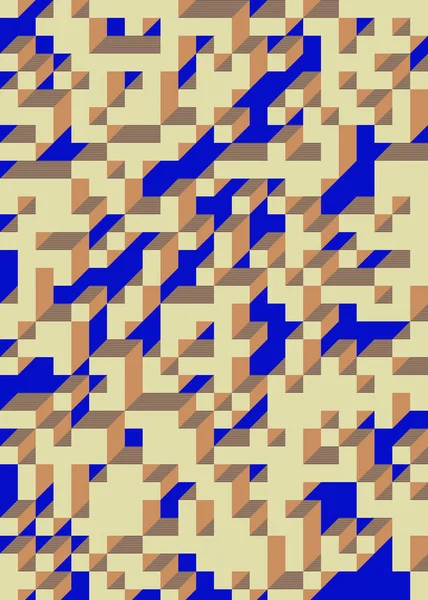 Edward Zajec 'in 1971' deki Il Cubo 'sunun uygulanması. Esasen 8 taştan oluşan bir Truchet fayans seti ve yerleştirme sanatı illüstrasyonu için kurallar