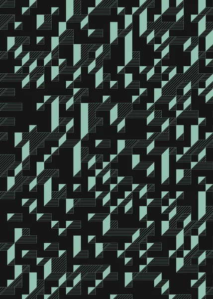 Edward Zajec 'in 1971' deki Il Cubo 'sunun uygulanması. Esasen 8 taştan oluşan bir Truchet fayans seti ve yerleştirme sanatı illüstrasyonu için kurallar