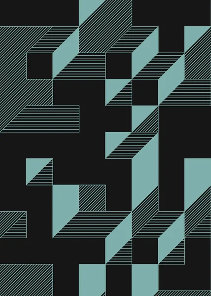 Edward Zajec 'in 1971' deki Il Cubo 'sunun uygulanması. Esasen 8 taştan oluşan bir Truchet fayans seti ve yerleştirme sanatı illüstrasyonu için kurallar