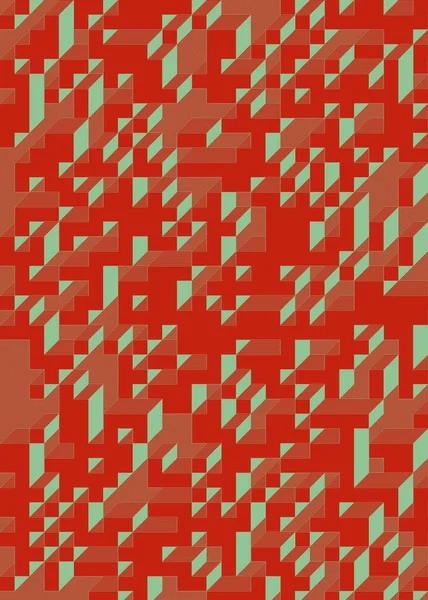 Edward Zajec 'in 1971' deki Il Cubo 'sunun uygulanması. Esasen 8 taştan oluşan bir Truchet fayans seti ve yerleştirme sanatı illüstrasyonu için kurallar