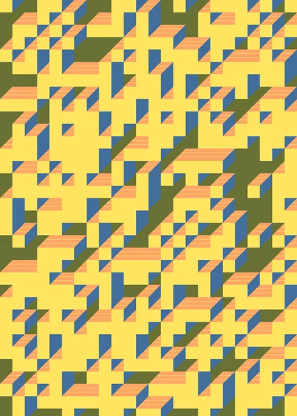 Edward Zajec 'in 1971' deki Il Cubo 'sunun uygulanması. Esasen 8 taştan oluşan bir Truchet fayans seti ve yerleştirme sanatı illüstrasyonu için kurallar